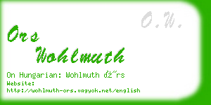 ors wohlmuth business card